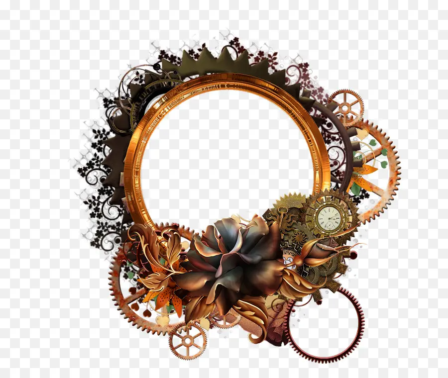 إطار Steampunk，التروس PNG