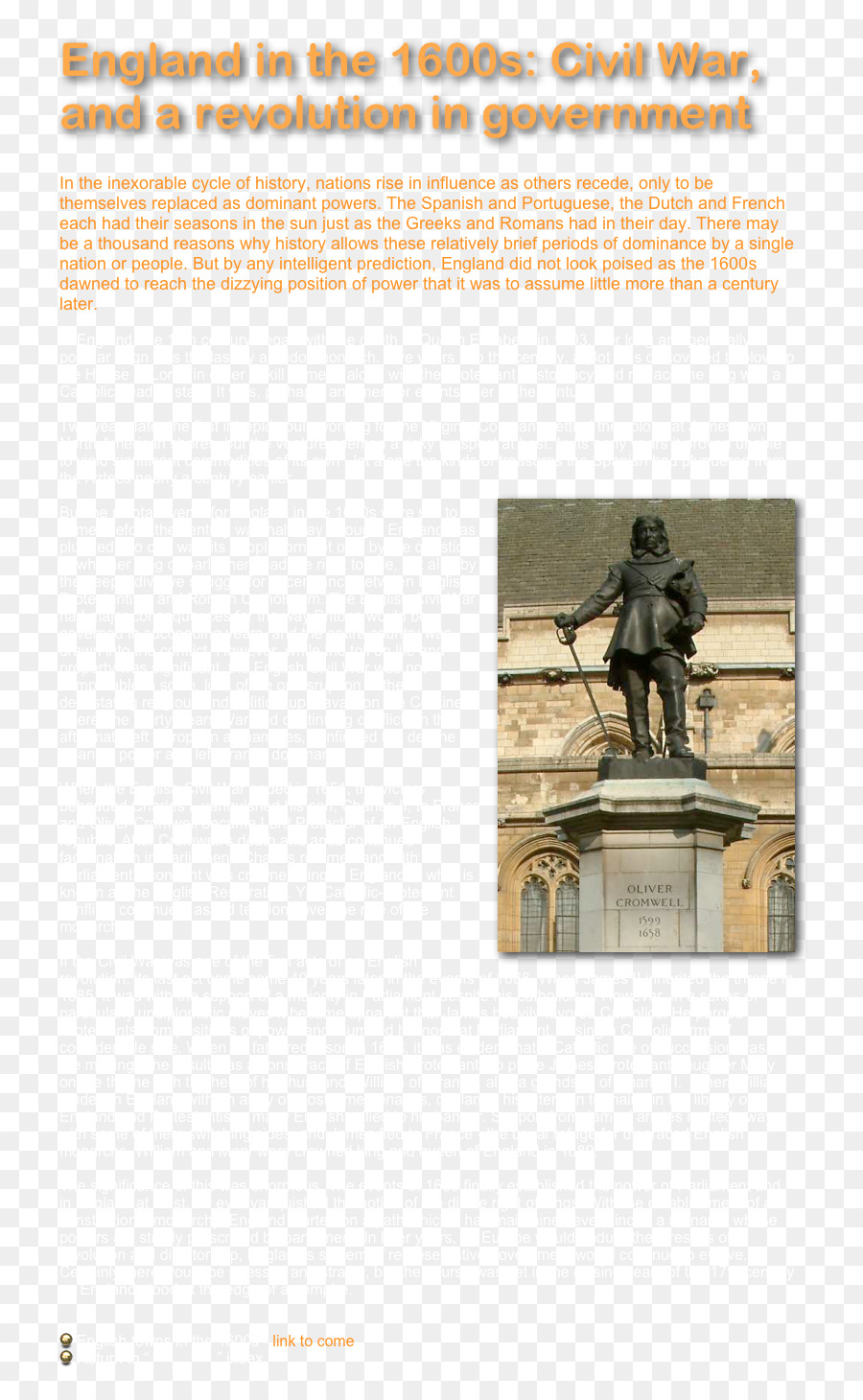 تمثال أوليفر كرومويل وستمنستر，النصب PNG