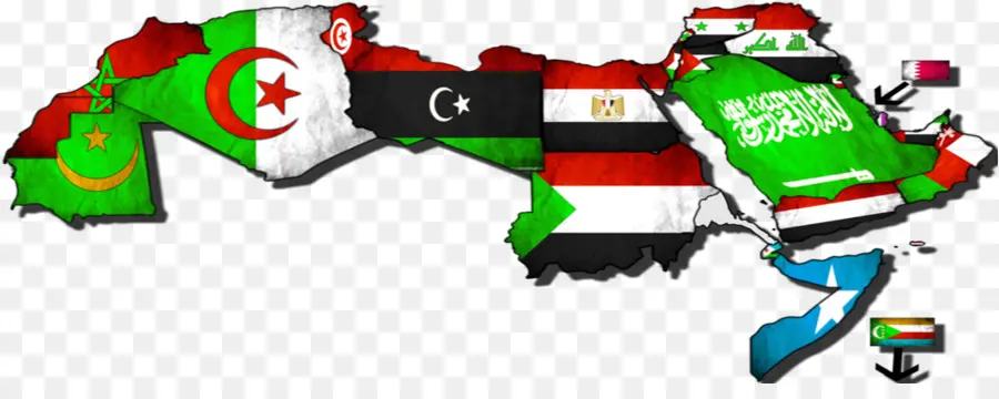 خريطة العالم العربي，بلدان PNG