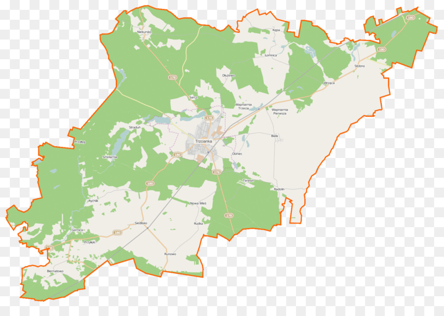 Trzcianka，خريطة PNG