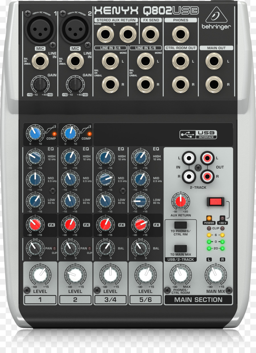 الميكروفون，Behringer Xenyx Q502usb PNG