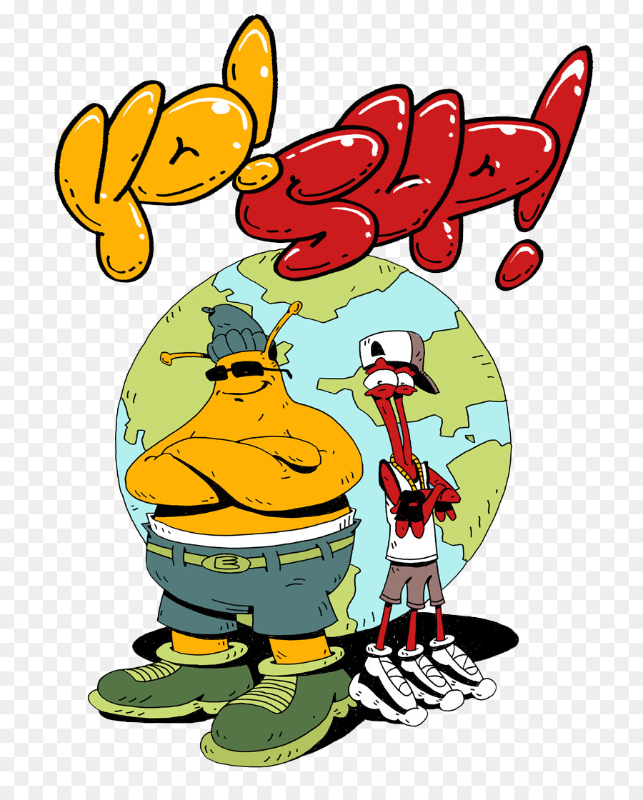 Toejam إيرل，Toejam إيرل في حالة من الذعر على Funkotron PNG