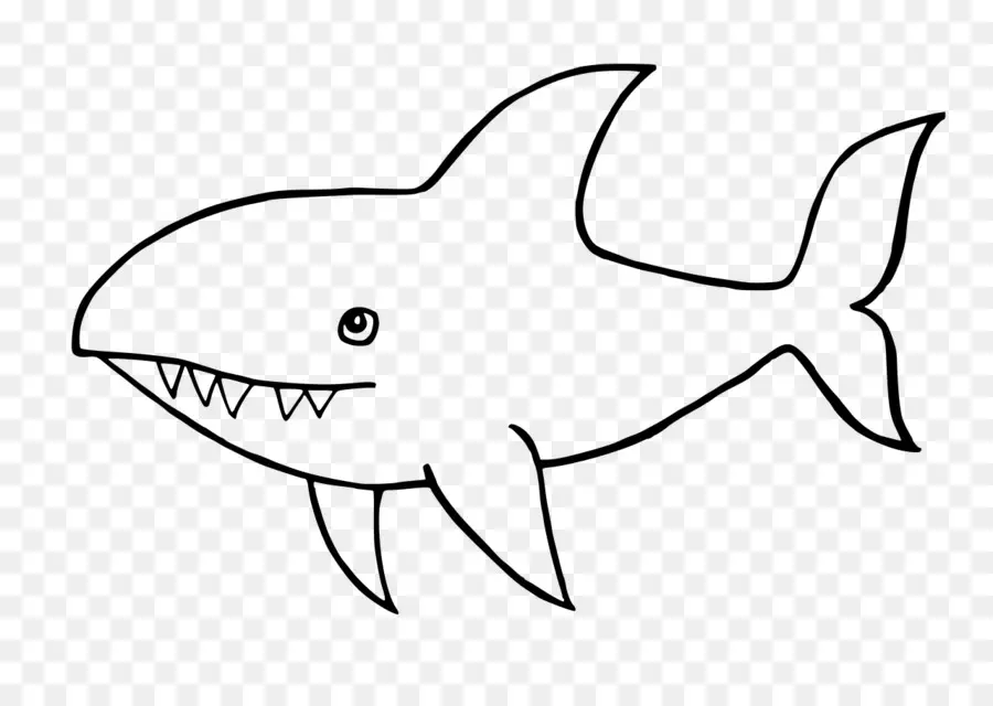 أسماك القرش المطلس，اسود و ابيض PNG