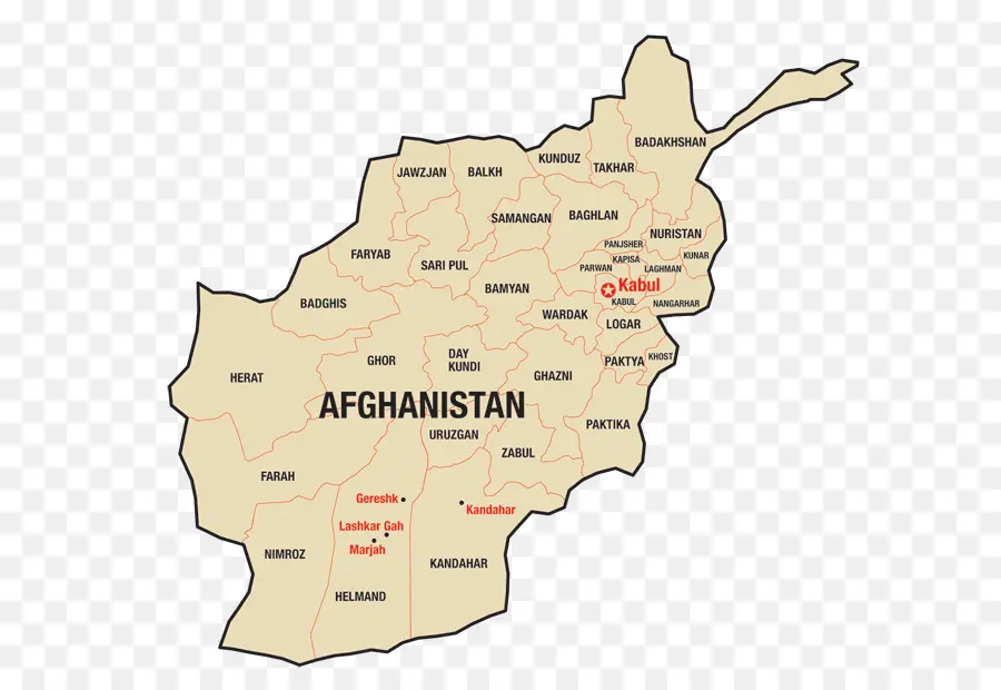 أفغانستان，خريطة PNG