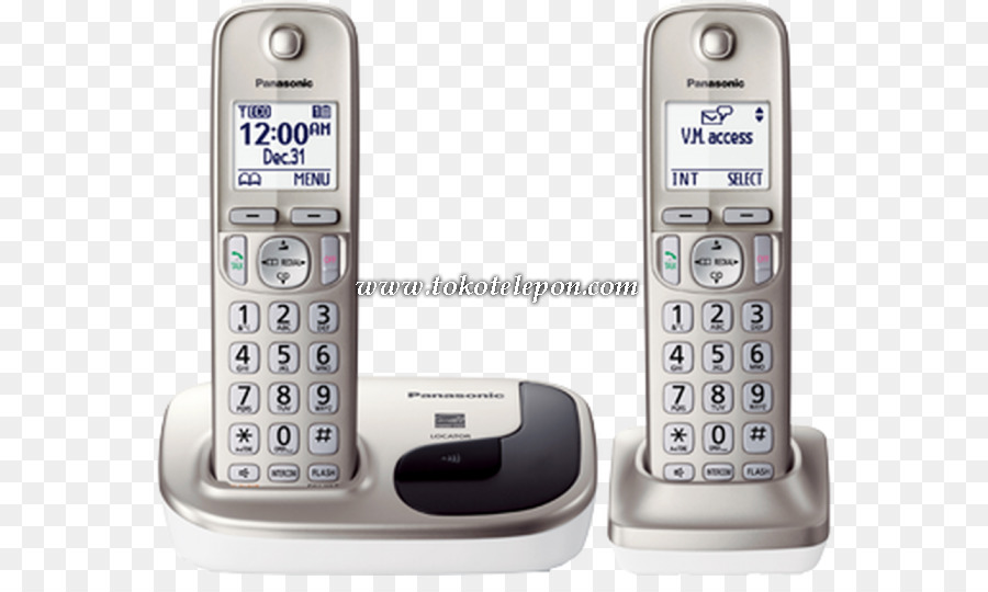 الهاتف اللاسلكي，باناسونيك Kxtgc212s Dect 60 190 Ghz الهاتف اللاسلكي الفضة PNG