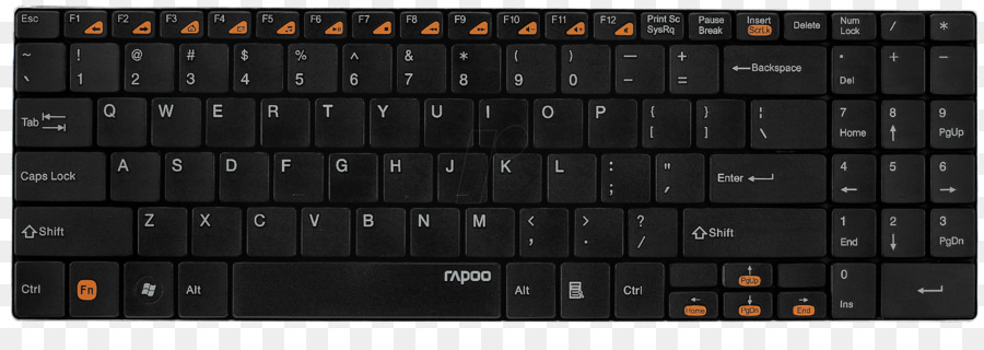 لوحة مفاتيح الكمبيوتر，Rapoo لاسلكية متناهية لوحة المفاتيح E9070 الإنجليزية PNG