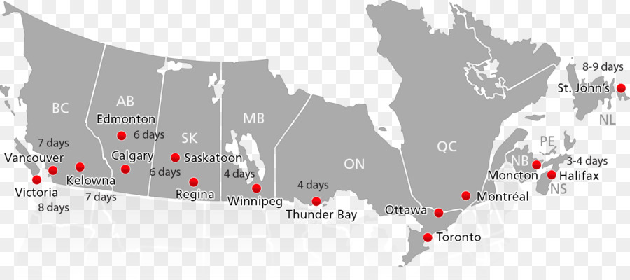 كندا，خريطة PNG