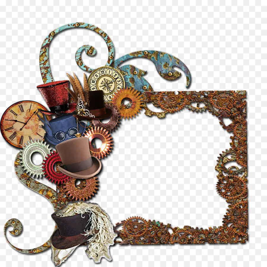 إطار Steampunk，التروس PNG