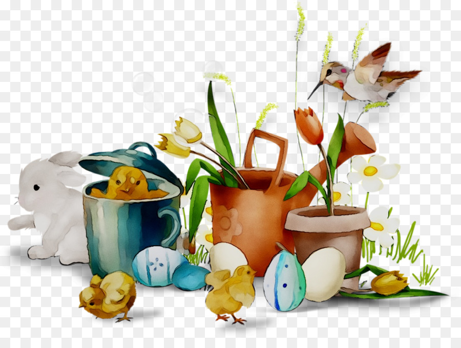 عيد الفصح الأرنب，تصميم الأزهار PNG