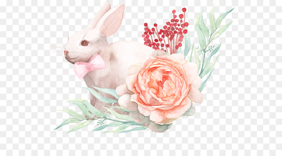 عيد الفصح الأرنب，الرسم بالألوان المائية PNG