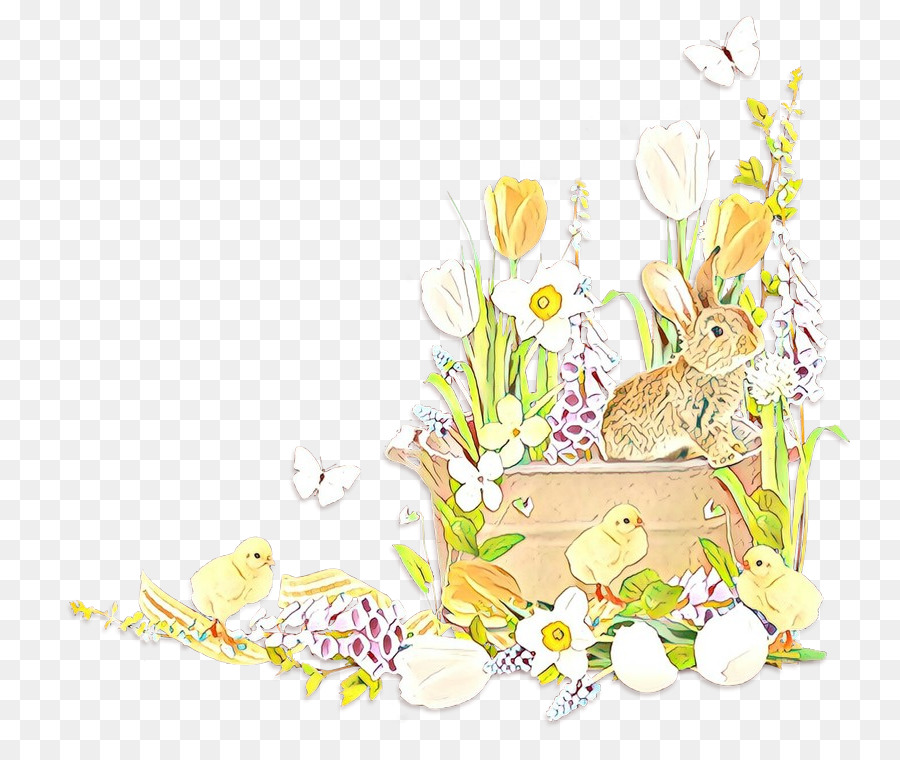 تصميم الأزهار，عيد الفصح الأرنب PNG
