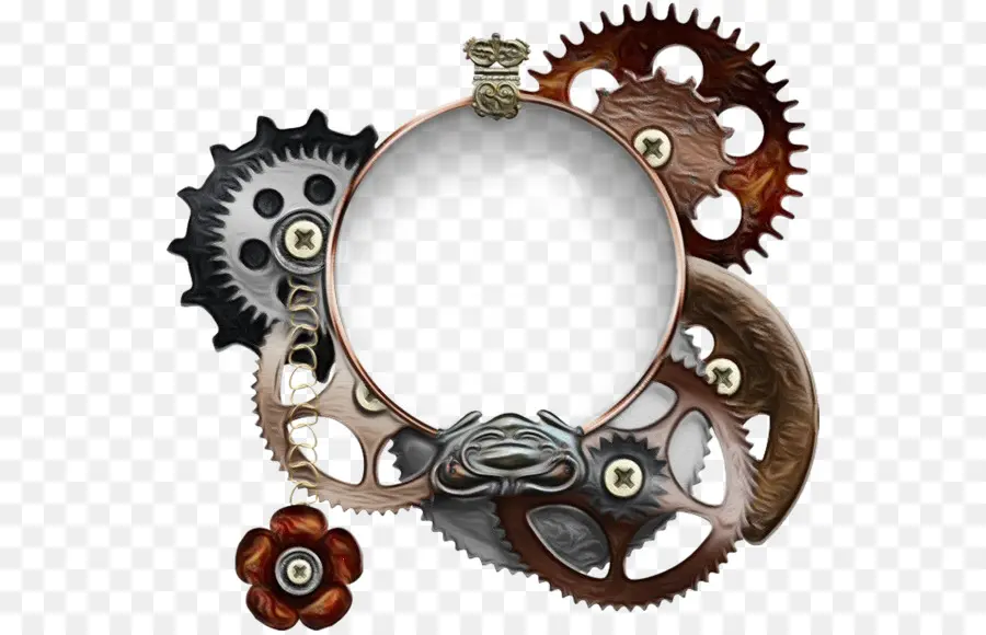 إطار Steampunk，التروس PNG