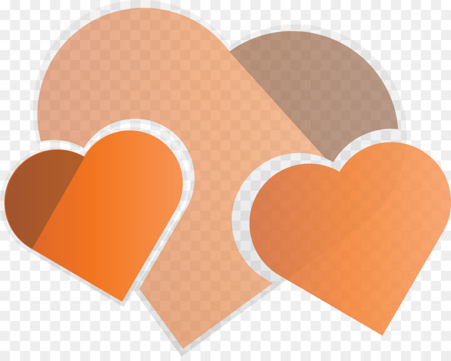 القلب，البرتقال PNG
