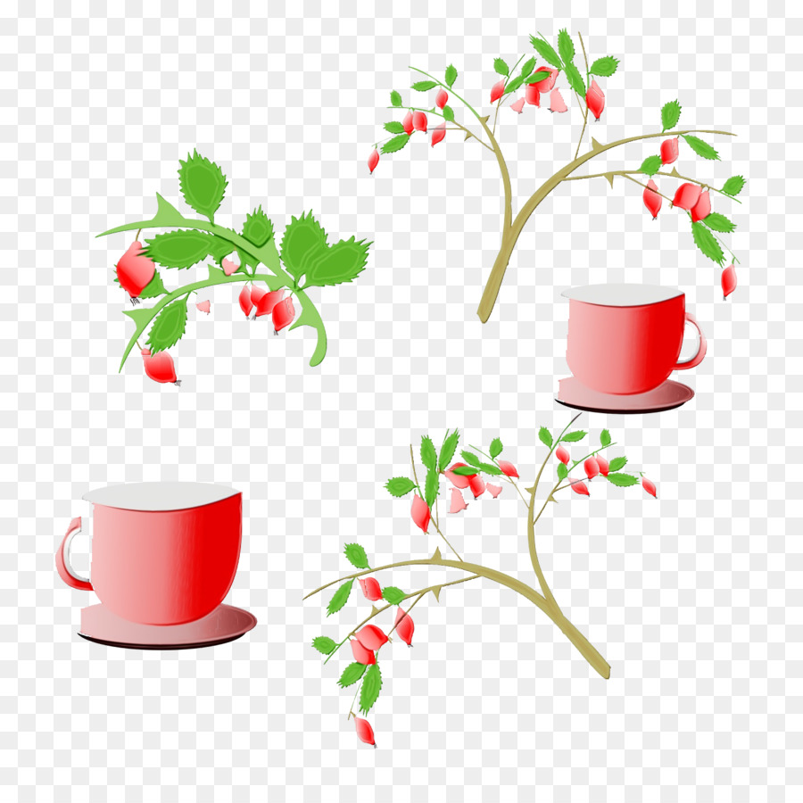فنجان قهوة，تصميم الأزهار PNG
