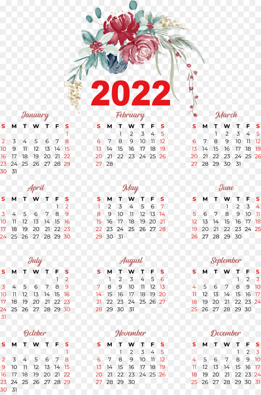 تقويم 2022，بلح PNG