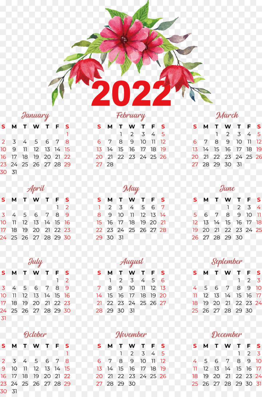 تقويم 2022，بلح PNG