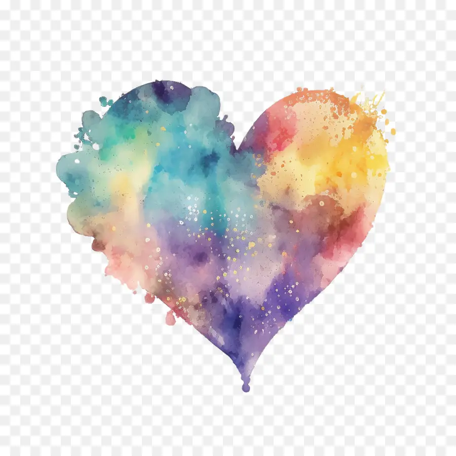 ألوان مائية القلب，الباستيل القلب PNG