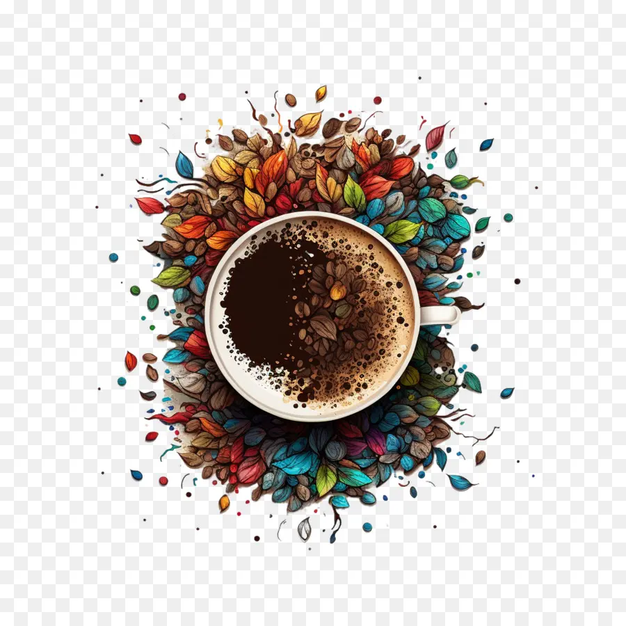 فنجان القهوة，حبوب البن PNG