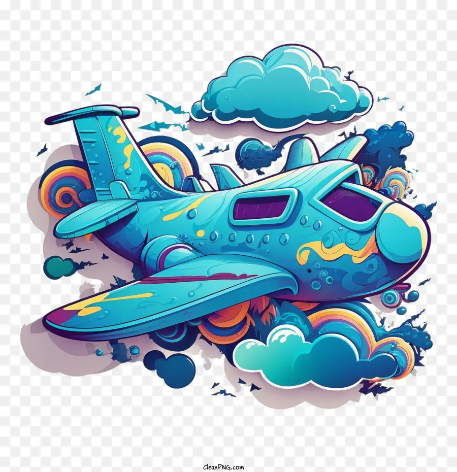 الكرتون الطائرة，طائرة زرقاء PNG