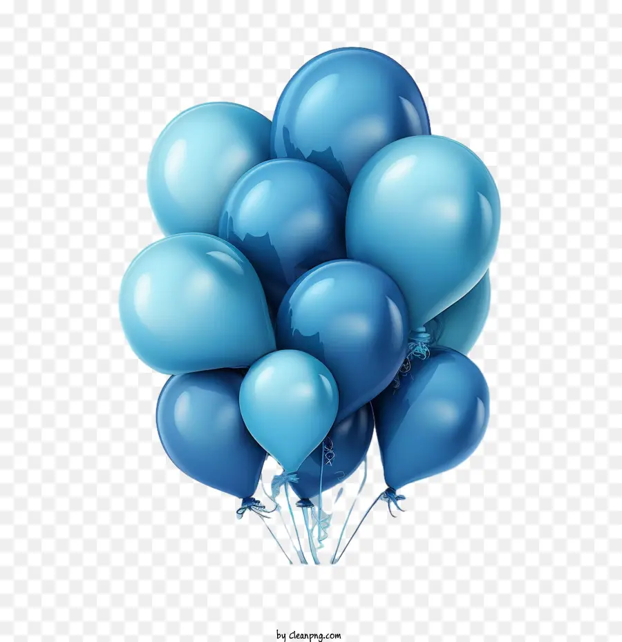 البالونات الزرقاء，بالونات واقعية PNG