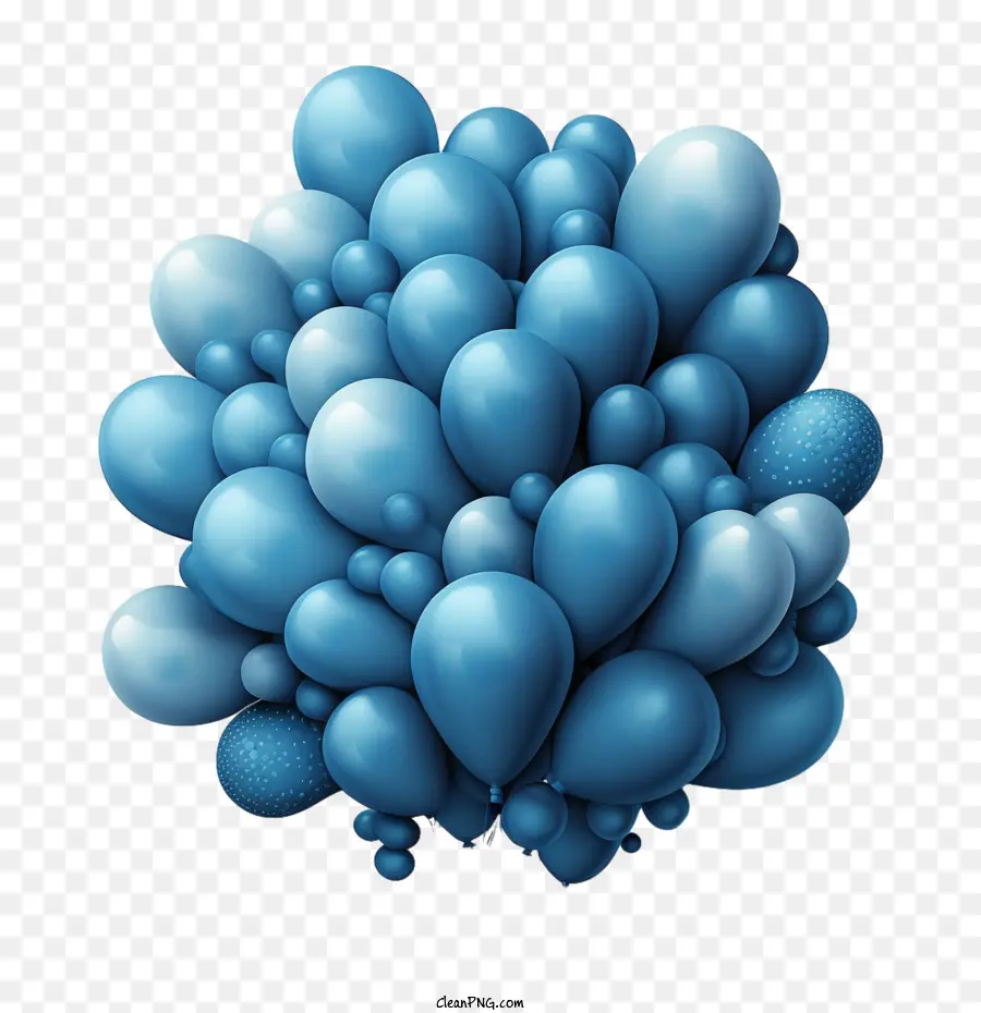البالونات الزرقاء，بالونات واقعية PNG