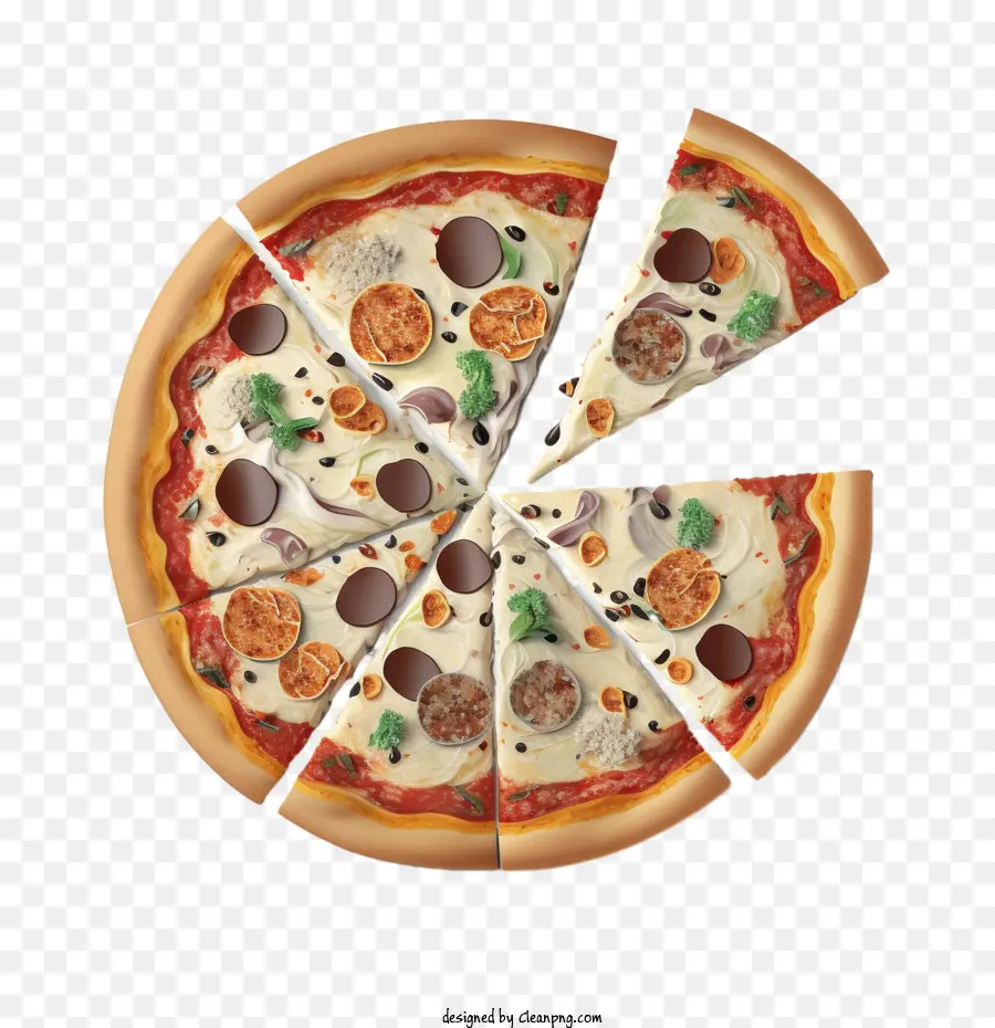 واقعية البيتزا，بيتزا ثلاثية الأبعاد PNG