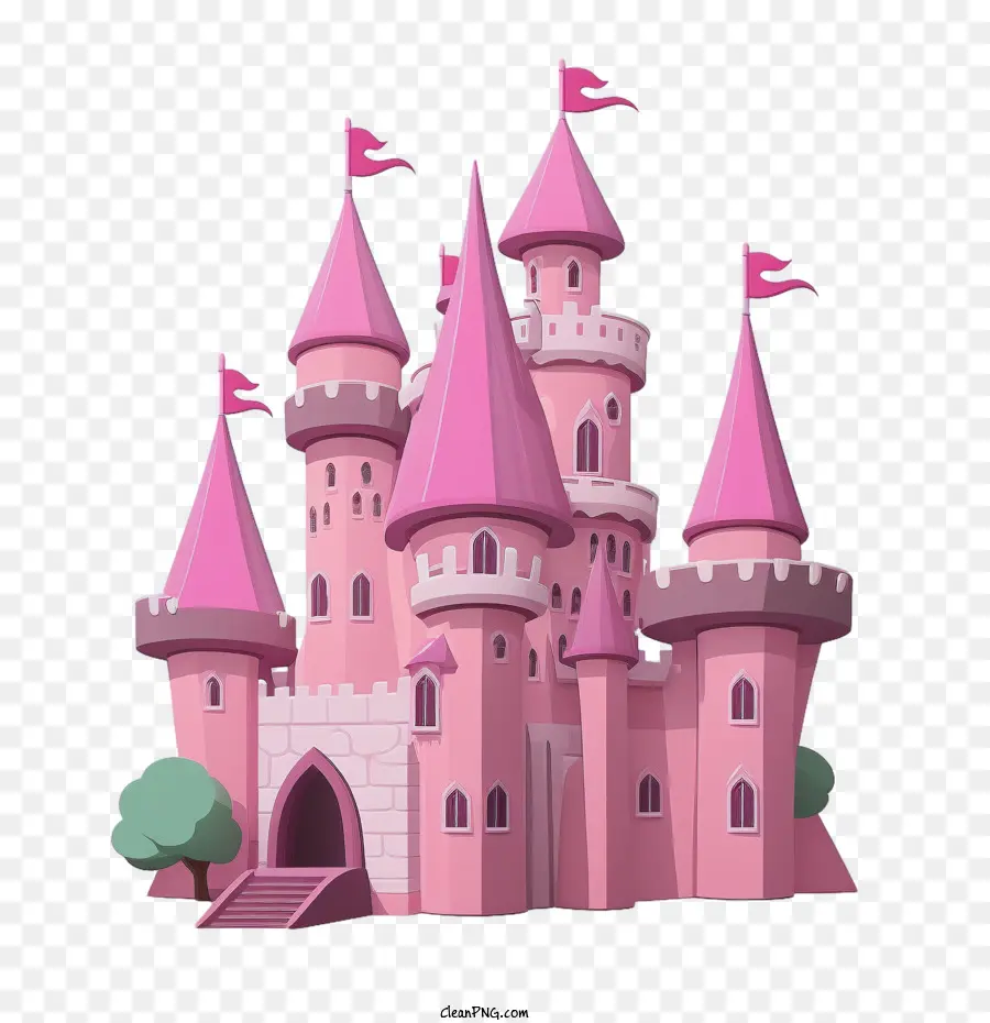 الكرتون القلعة，الوردي القلعة PNG