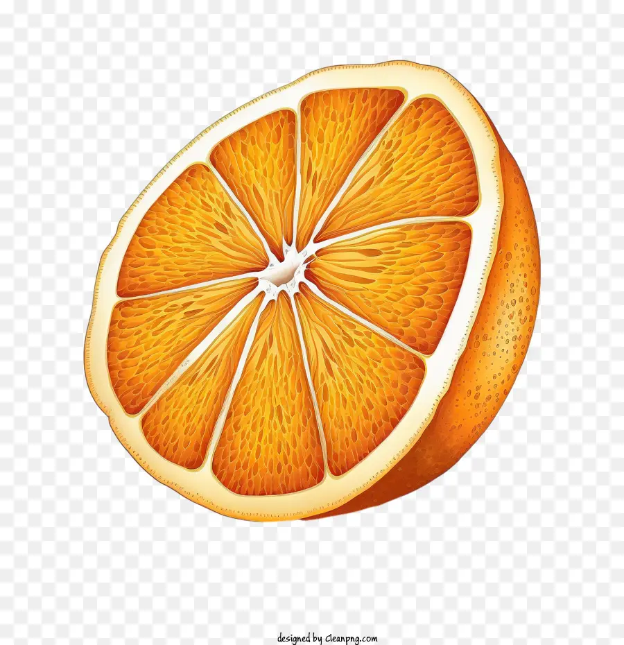 نصف البرتقال，برتقالي مرسومة باليد PNG