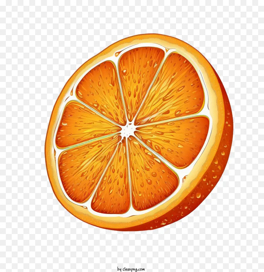 نصف البرتقال，برتقالي مرسومة باليد PNG