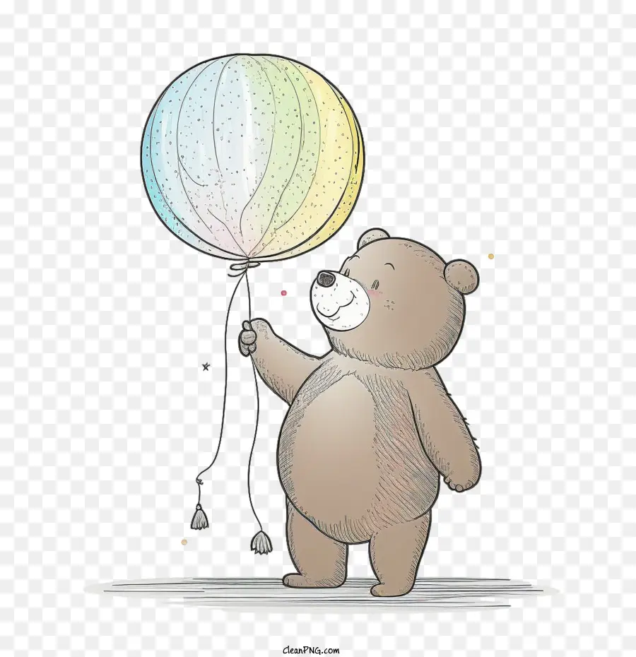 لطيف الدب，تحمل بالون PNG