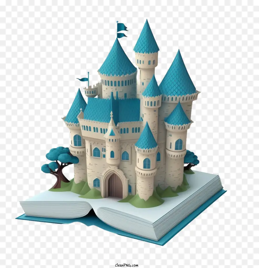 الكرتون القلعة，الأزرق القلعة PNG