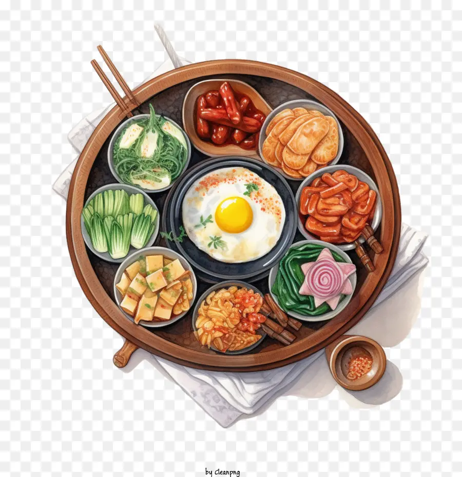 الطعام الكوري，على البخار الأرز PNG