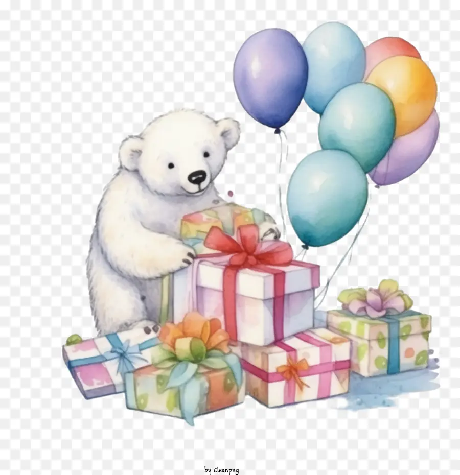 الدب القطبي，هدية مربع PNG