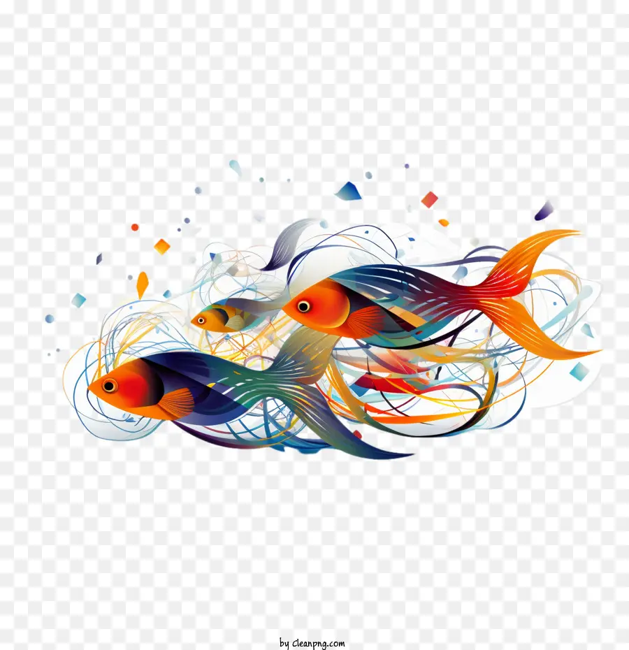 الأسماك，دوامة ، PNG