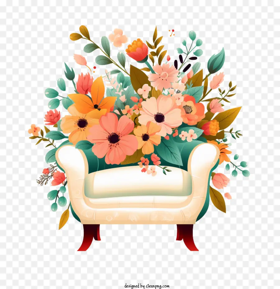 كرسي，ترتيب الزهور PNG