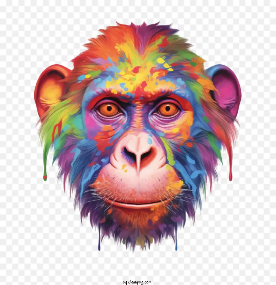 القرد，الملونة PNG