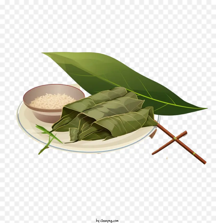 الغذاء الآسيوي，أوراق الموز PNG