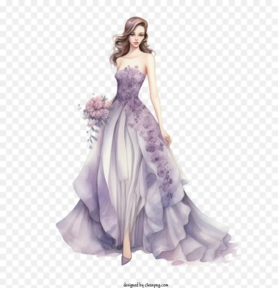 فستان الزفاف，الأرجواني PNG