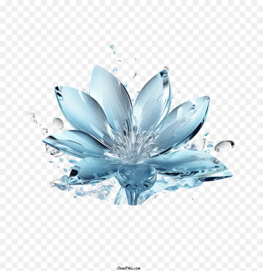 رش المياه，زهرة ثلاثية الأبعاد PNG