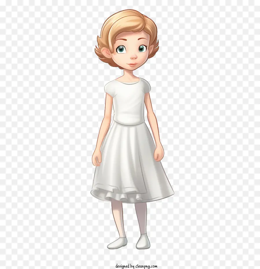 فستان أبيض，فتاة PNG