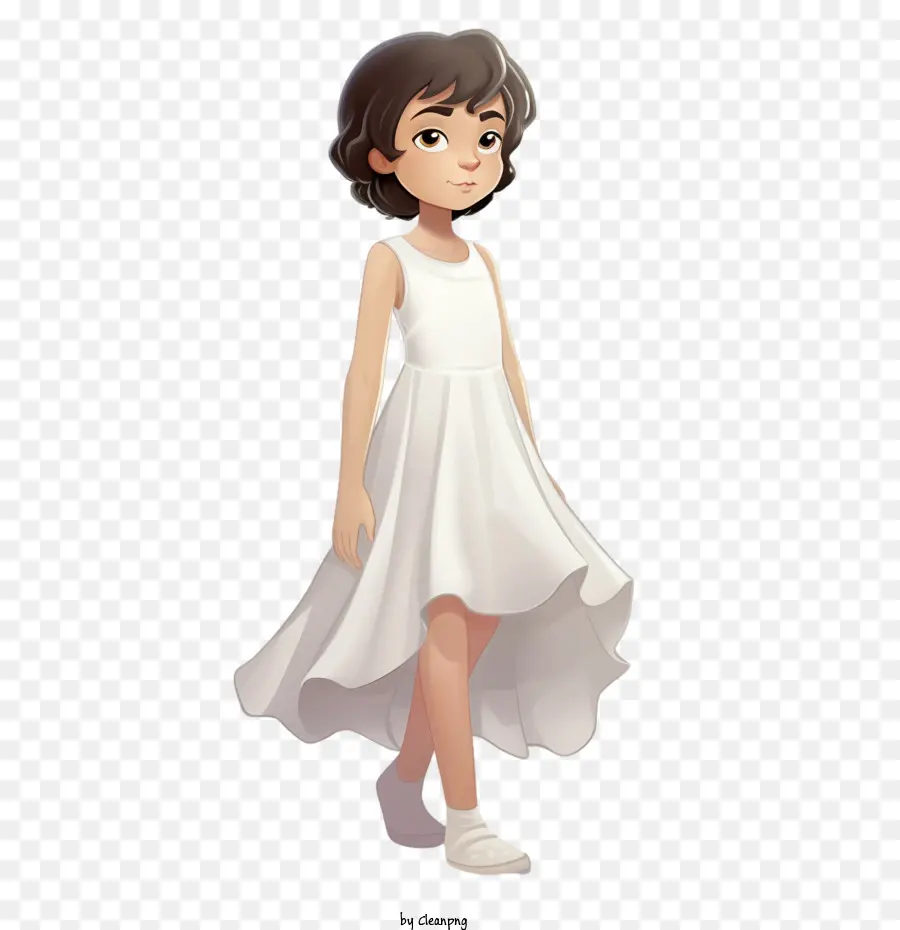 فستان أبيض，فتاة PNG