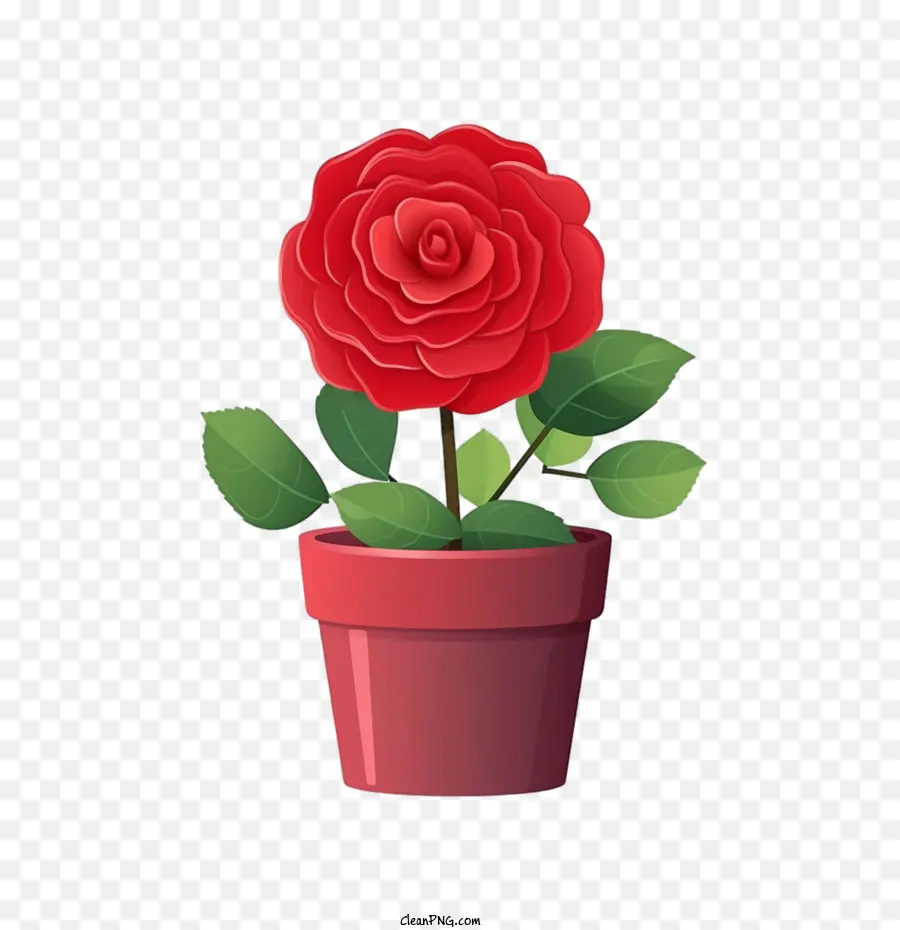 وردة حمراء，زهرة PNG