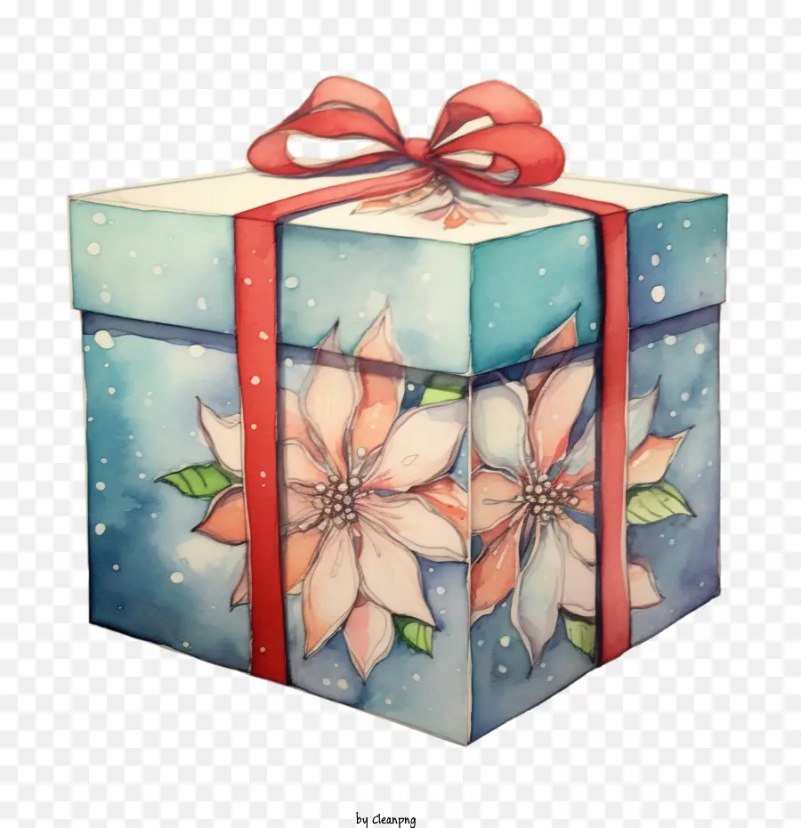صندوق الهدايا الرجعية，هدية عيد الميلاد مربع PNG