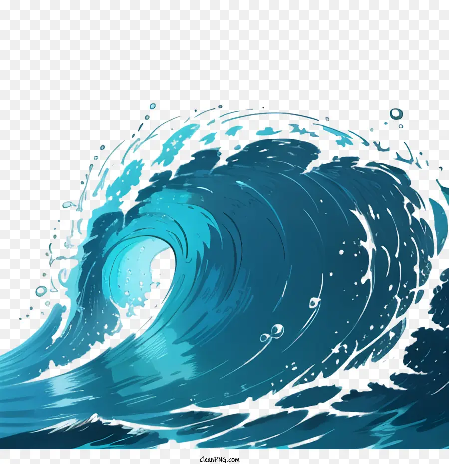 أمواج المحيطات，الأزرق PNG
