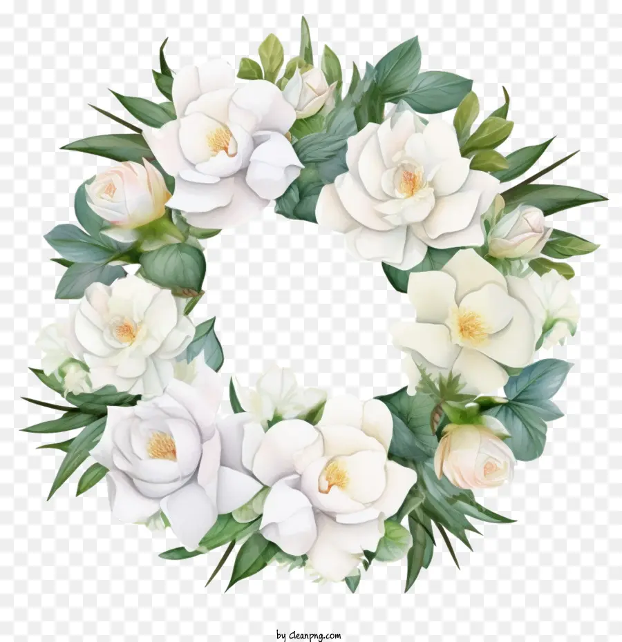 إكليل غاردينيا，الورود البيضاء PNG