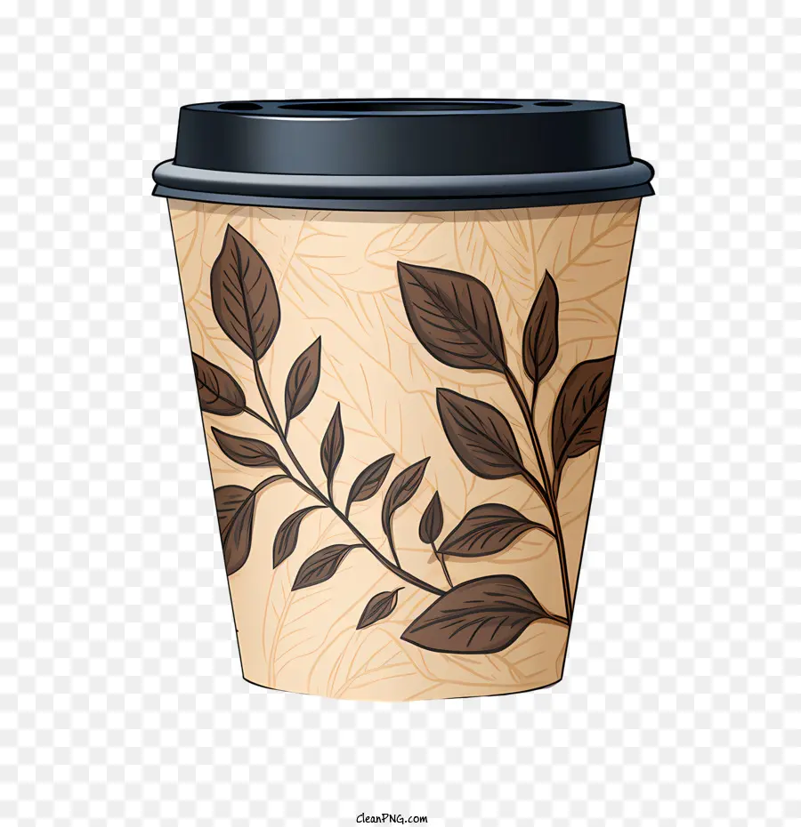 فنجان قهوة ورقي بني，كأس PNG
