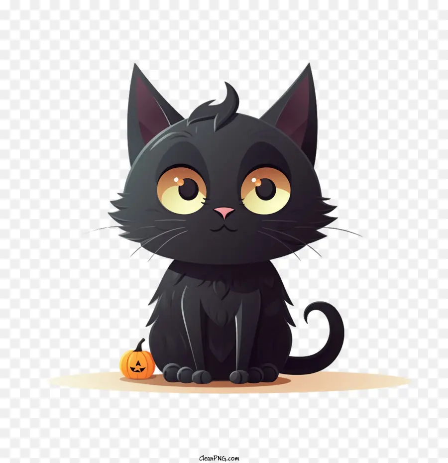 هالوين，القط الأسود PNG