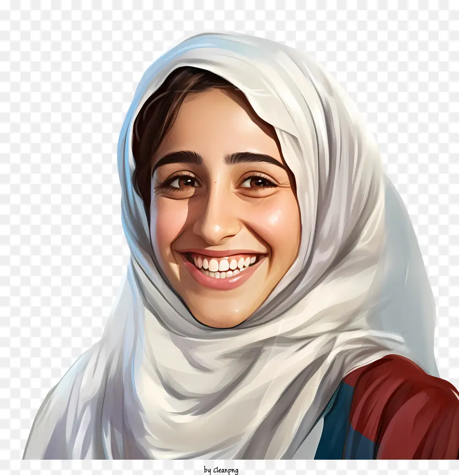 تبتسم الفتاة العربية，العالم ابتسامة اليوم PNG