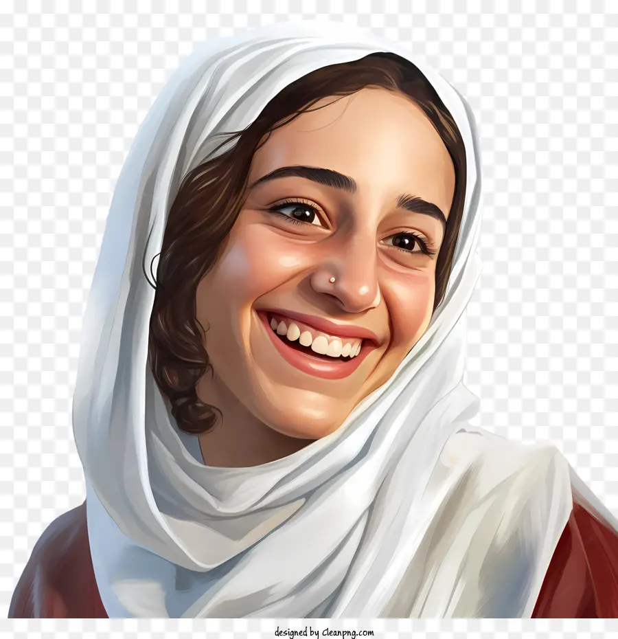 تبتسم الفتاة العربية，العالم ابتسامة اليوم PNG