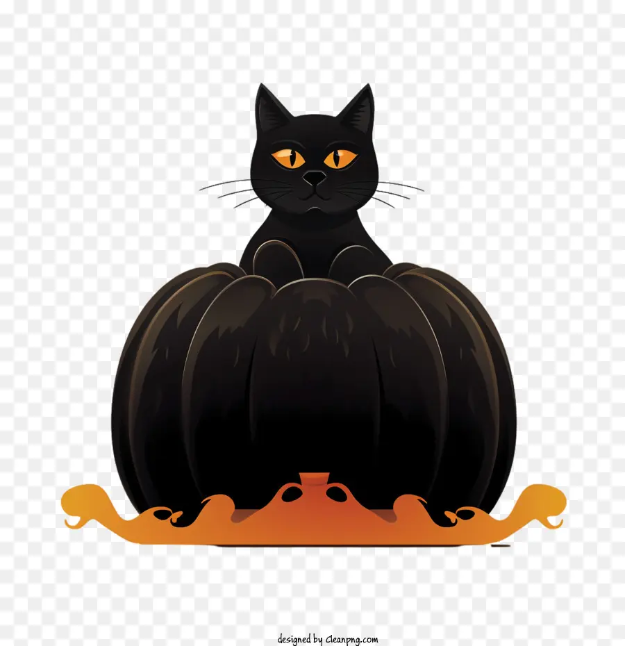 هالوين，القط الأسود PNG